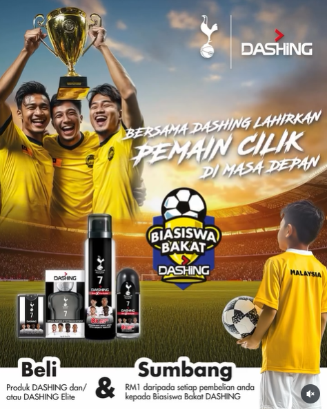Impian Bola Sepak Latihan di Tottenham Bersama Biasiswa Bakat Dashing 2025 Beli dan Sumbang