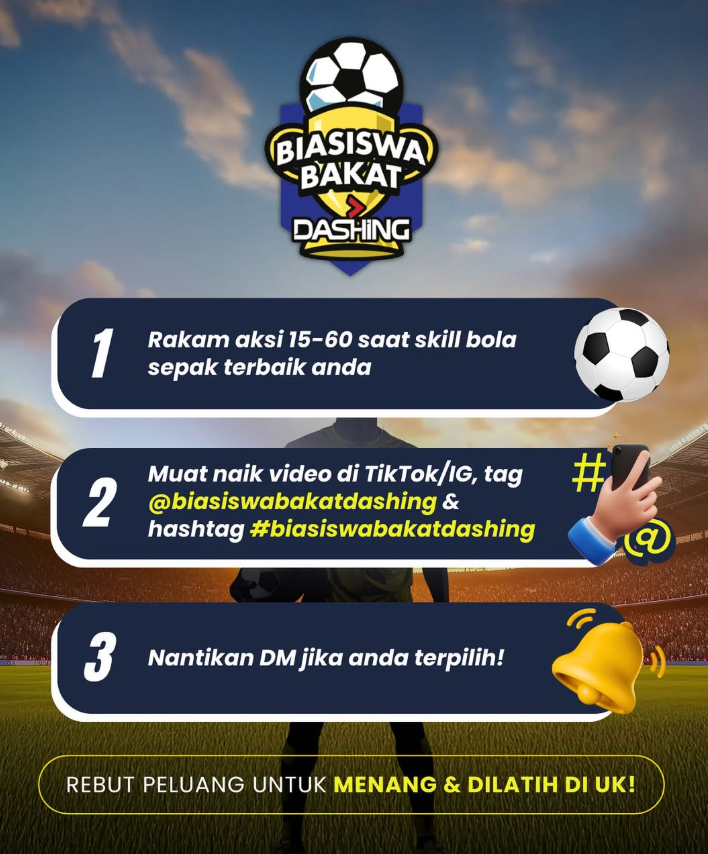 Impian Bola Sepak Latihan di Tottenham Bersama Biasiswa Bakat Dashing 2025