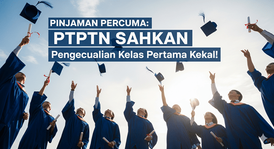 Graduan kelas pertama melambung topi meraikan pengecualian bayaran balik PTPTN